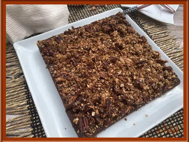 Brownie au granola et noix de pécan au Thermomix