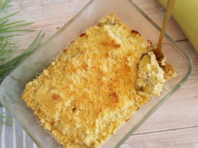 Crumble courgette et fromage de chèvre