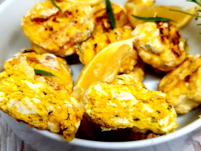 Boulettes de poulet au citron, épice curcuma et romarin