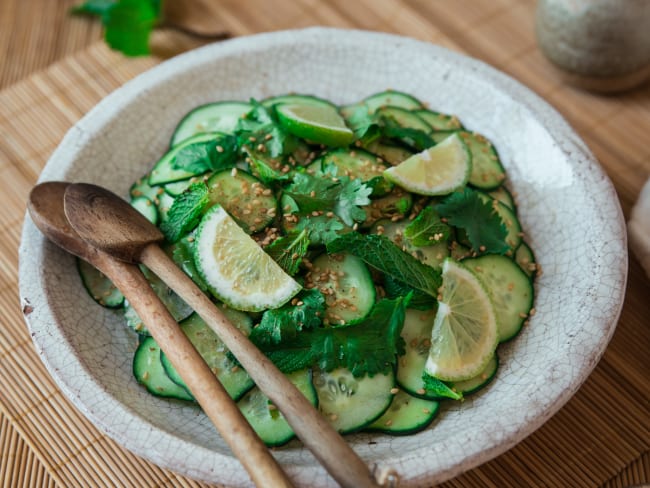 Salade de concombre au lait de coco