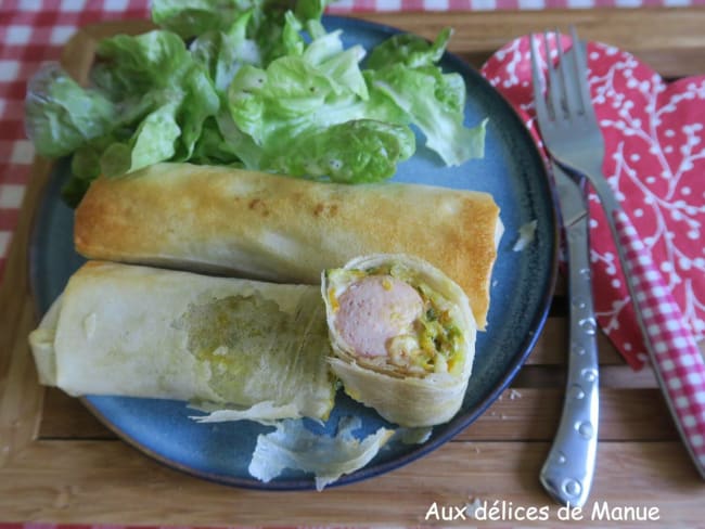 Croustillants de légumes aux saucisses de Francfort