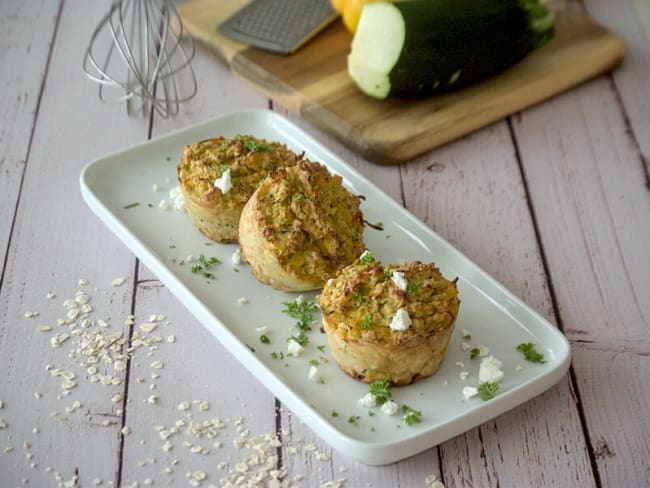 Muffins salés aux flocons d’avoine et aux légumes (courgettes, carottes...)