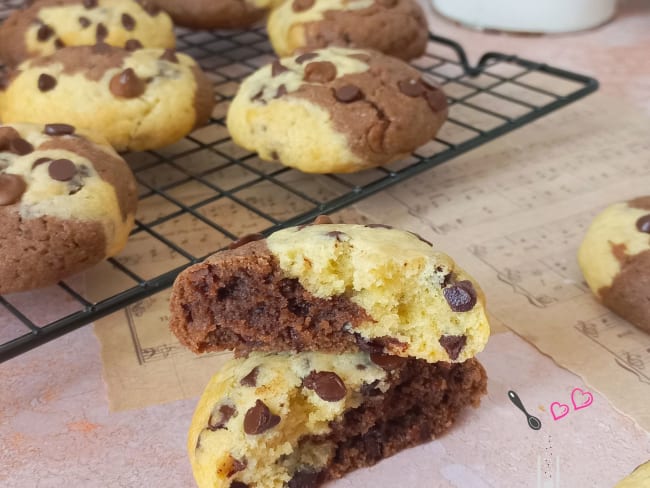 Cookies marbrés vanille et chocolat