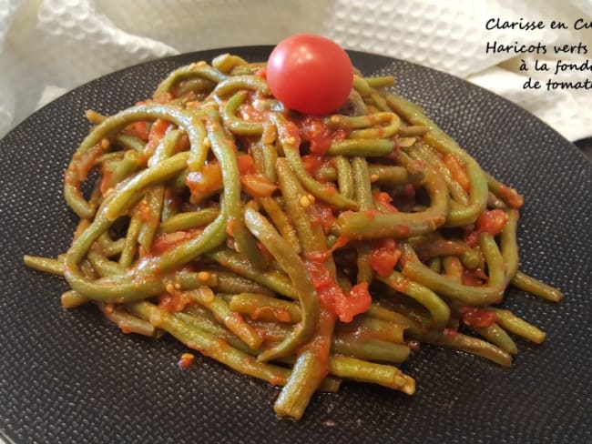 Haricots verts braisés à la fondue de tomates