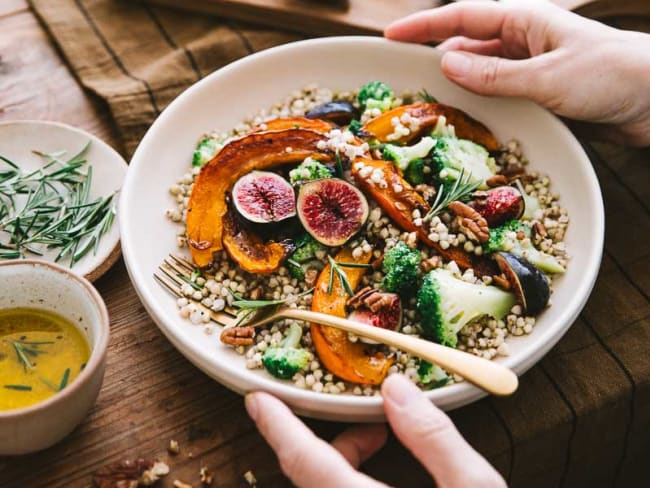 Salade végétarienne de potimarron et kasha