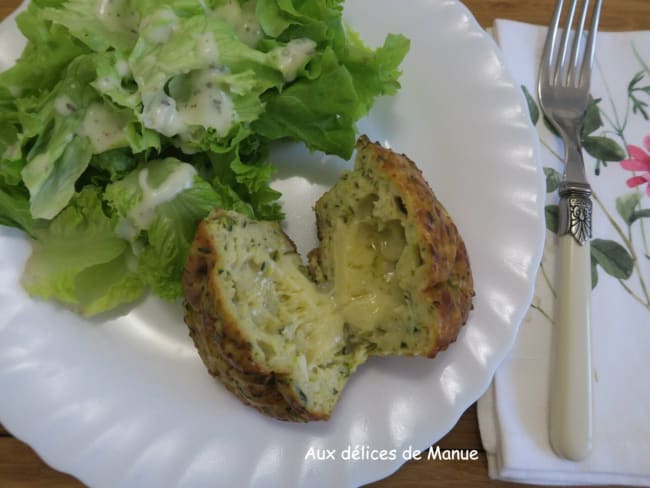 Moelleux à la courgette au coeur coulant de fromage Comté