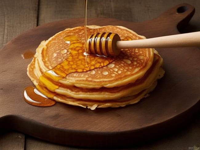 Les pancakes de l'apiculteur au miel de châtaignier d'Ardèche