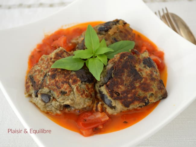 Boulettes végétariennes d’aubergine à la parmigiana