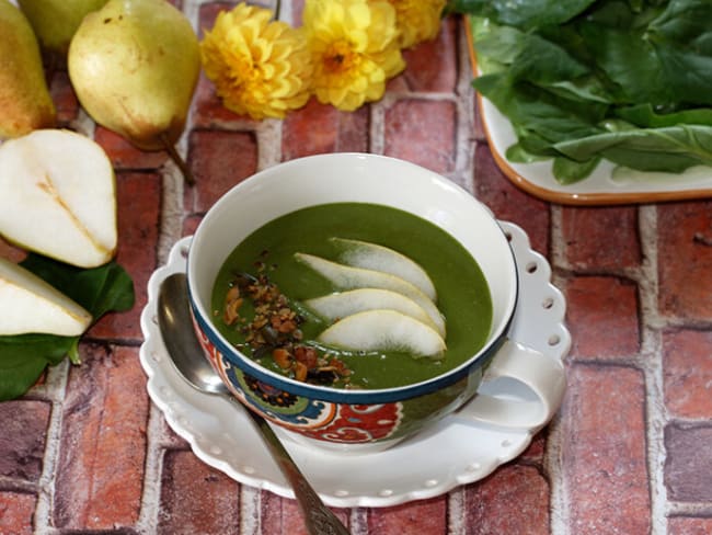 Velouté d'épinards aux poires