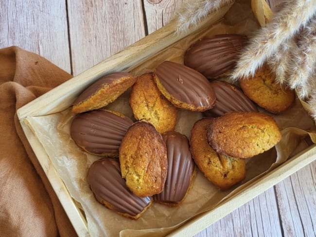 Madeleines à la noisette et au chocolat