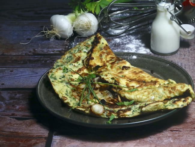 La farinette auvergnate à l'ail herbes et oignons frits