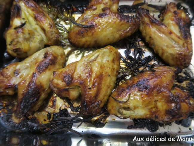 Ailes de poulet au citron et romarin, au four