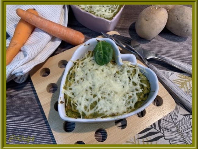 Parmentier de poisson aux carottes et épinards au Thermomix