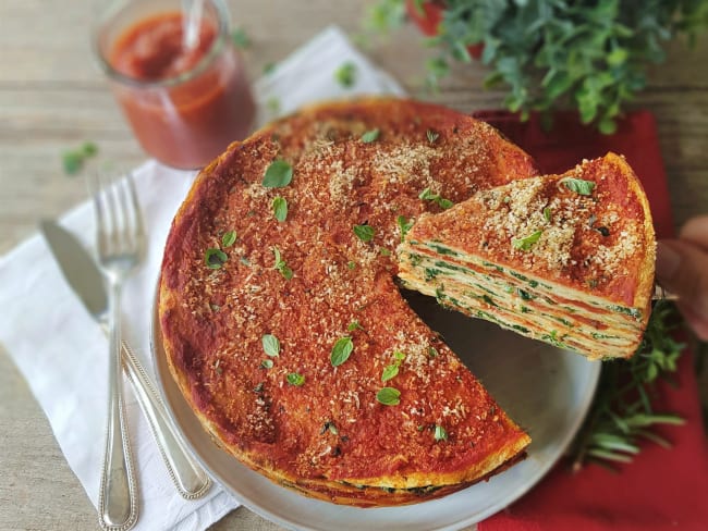 Lasagnes de crêpes alla Fiorentina, épinards et ricotta