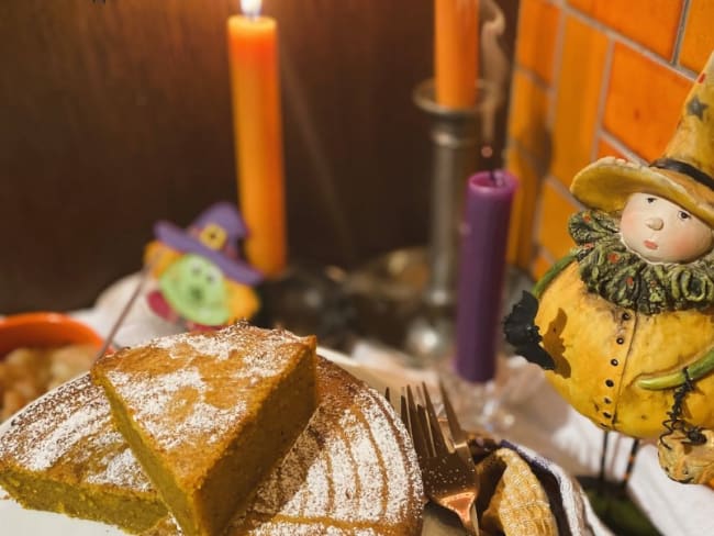 Un bon gâteau d'Halloween au potimarron