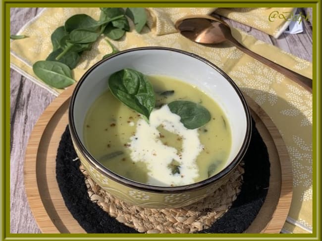 Crème vichyssoise aux épinards au Thermomix