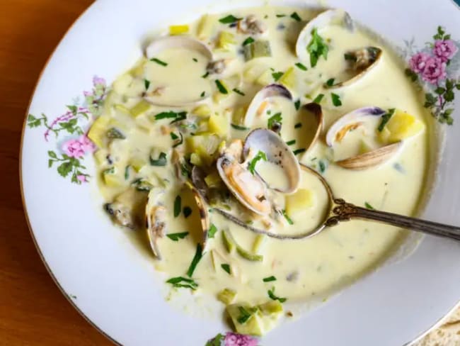 Clam chowder au safran