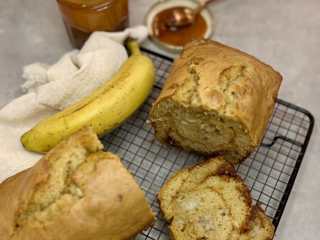 Cake à la banane et au caramel beurre salé