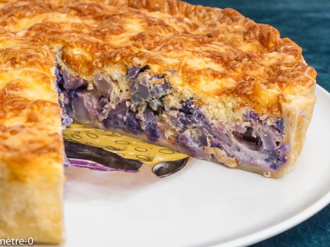 Tarte soufflée végétarienne au chou fleur violet