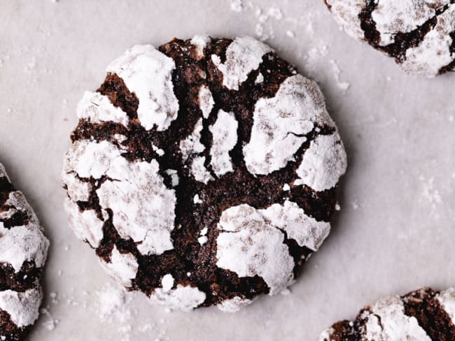 Crinkle cookies moelleux au chocolat