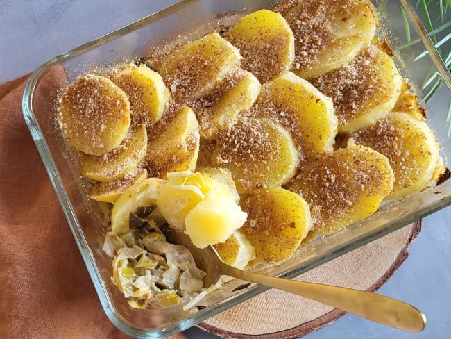 Gratin de poireau, maquereaux et pommes de terre