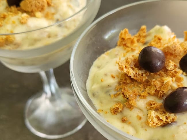 Dessert aux amaretti et grains de café au chocolat