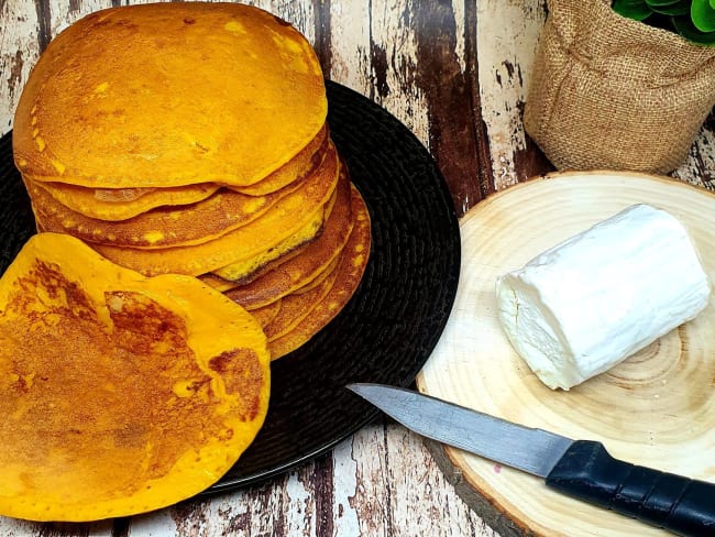 Blinis de potimarron au fromage de chèvre