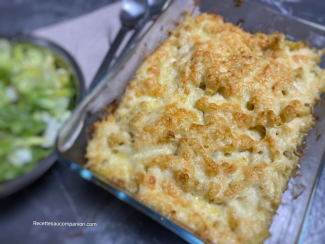 Gratin de macaroni et sa sauce aux deux fromages et paprika