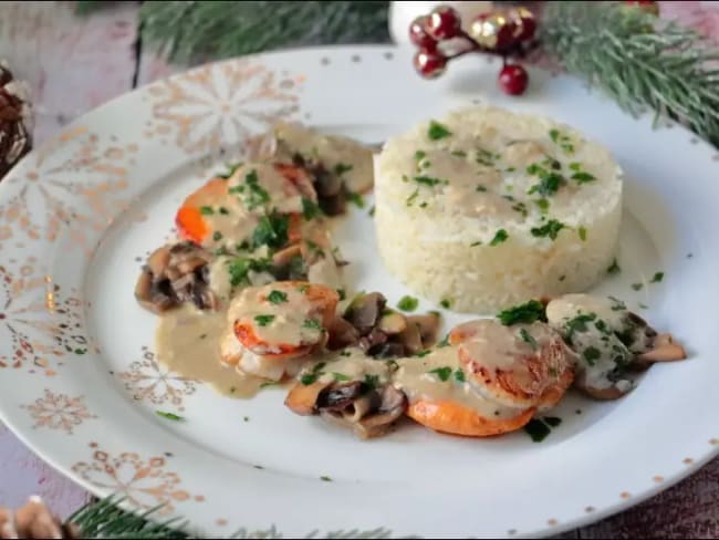 Saint-Jacques sautées sauce au champagne : une belle entrée pour commencer un réveillon