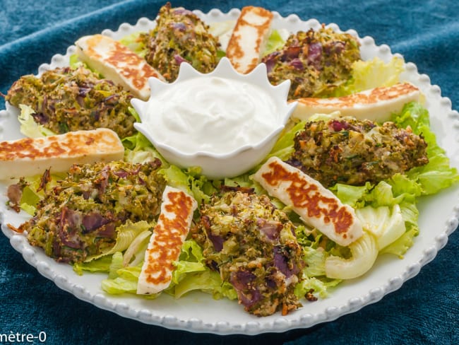 Croquettes de brocolis à l’halloumi poêlé