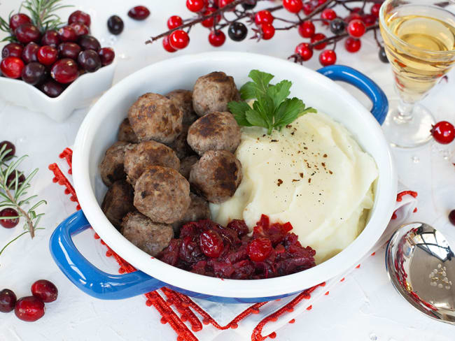 Boulettes de boeuf et sauce aux cranberries