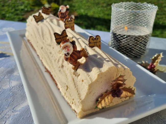 Bûche de noël aux myrtilles et aux marrons ont vont se souvenir vos invités