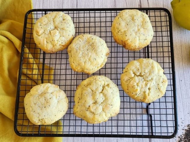 Cookies citron au coeur de lemon curd et graines de pavot