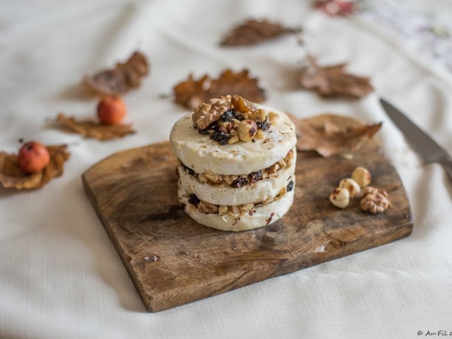 Fromage Brillat Savarin farci aux mendiants (noix, noisette...)