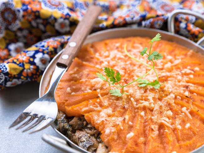 Parmentier de sardine et patate douce aux épices