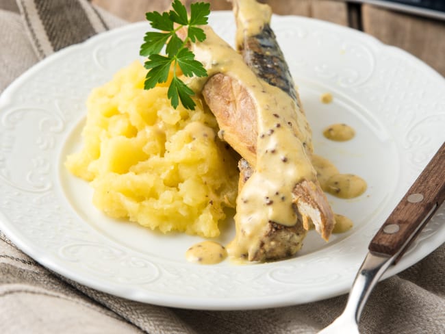 Filets de maquereaux à la moutarde et son écrasé de pomme de terre