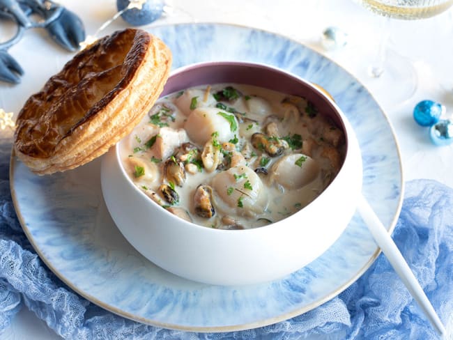 Nage de fruits de mer feuilletée