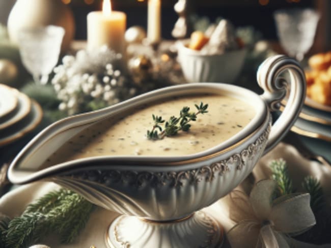 Une délicate sauce crémeuse à la volaille et aux fines herbes