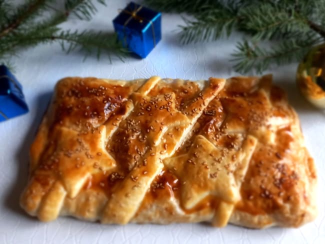 Feuilleté de Noël au bacon et au gorgonzola simple et festif