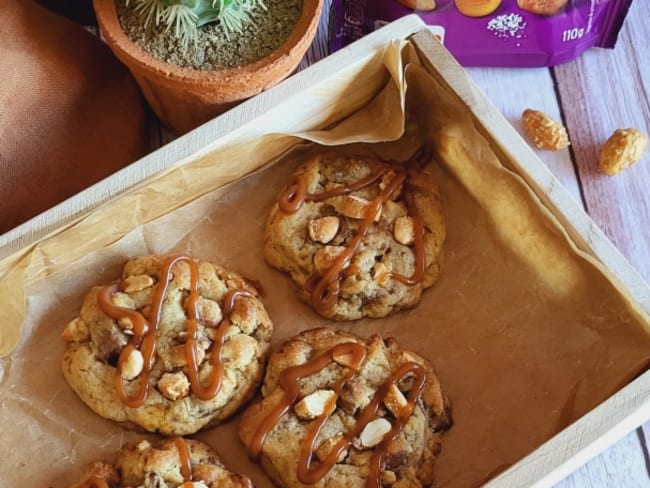 Irrésistibles cookies amandes caramélisées et chocolat