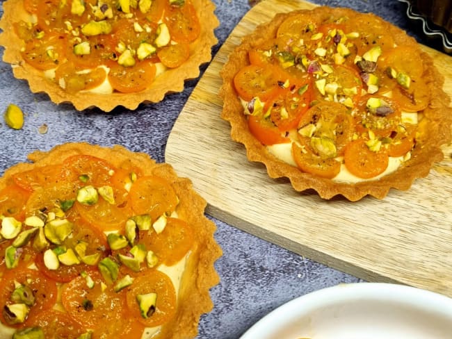 Tartelettes délicieusement acidulées kumquats et pistache