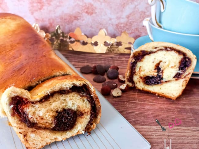 Brioche à la frangipane chocolat et noisettes pour l'Epiphanie