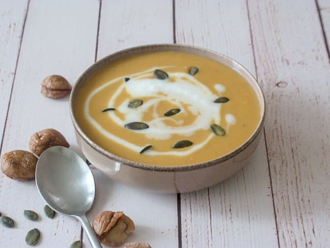 Velouté de Butternut et Châtaignes IG Bas parfait pour les diabétiques