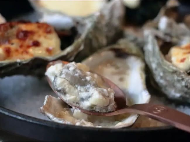 Huîtres gratinées au champagne