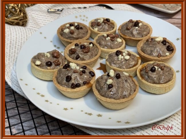 Mini-tartelettes chocolat et caramel pour un buffet