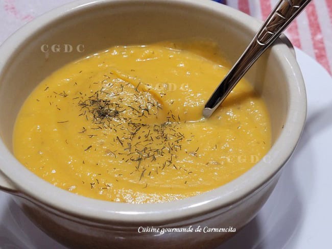 Potage de panais, topinambours et patate douce