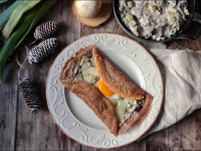 Galette à la crème de poireau et beaufort