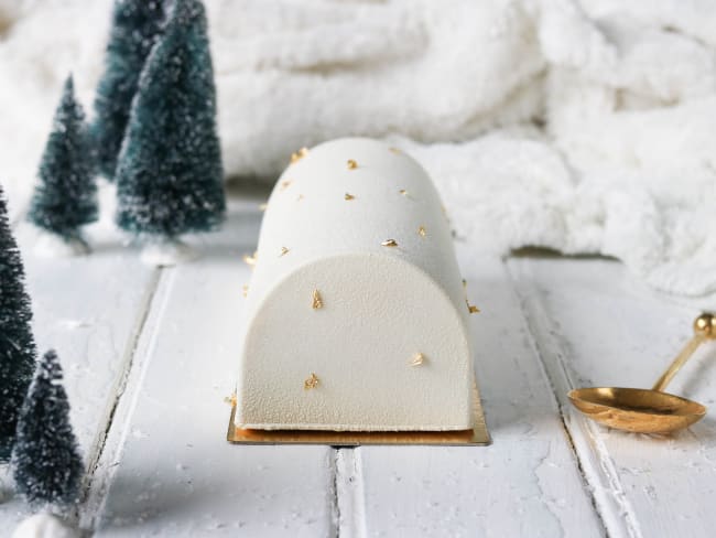 La bûche de noël 100% vanille d'après une recette du Chef Pâtissier Pierre Chirac