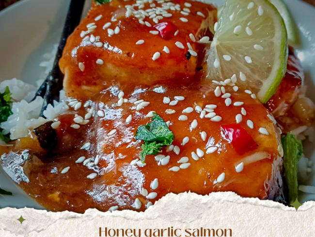 Honey garlic salmon : la recette asiatique du saumon glacé au miel et à l'ail