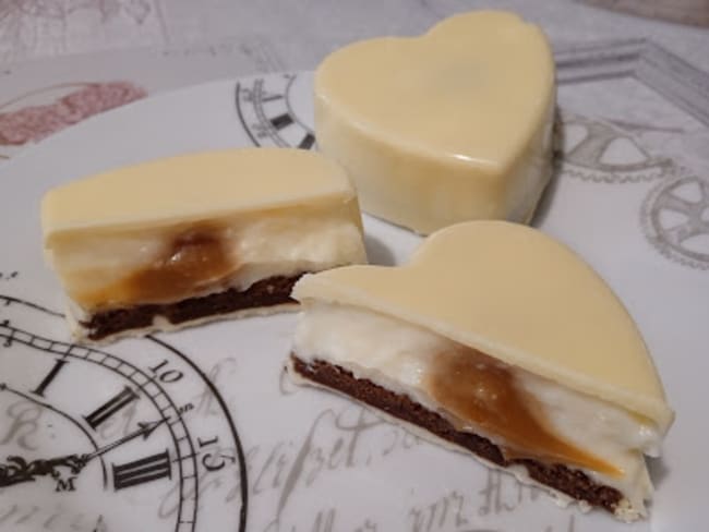 Les petits cœurs choco-vanille cœur caramel gourmand pour la saint-valentin